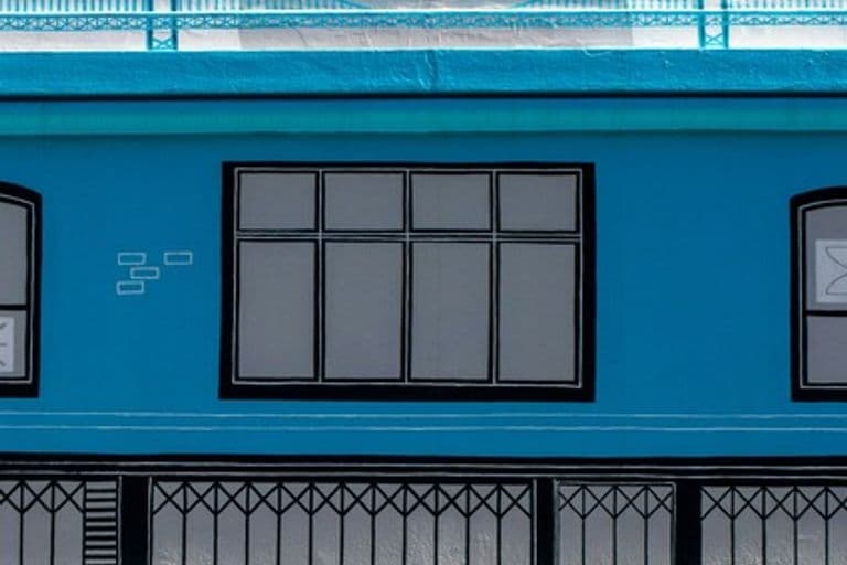 Repainted house exterior and front door
